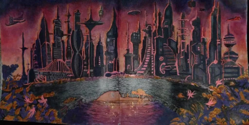 Futuristic Skyline Reflections