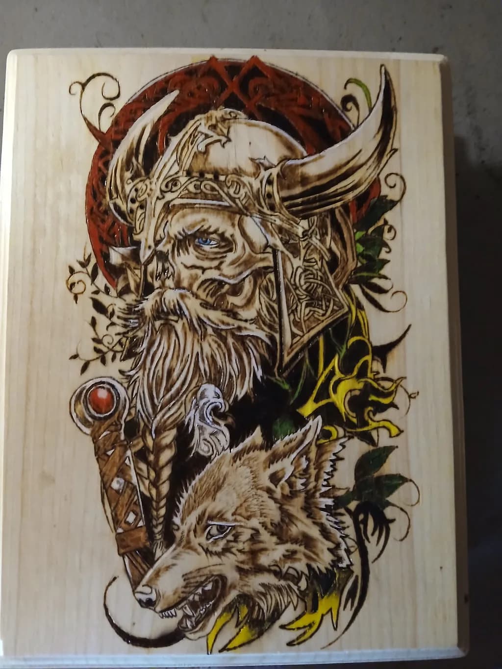 Viking and Wolf Emblem