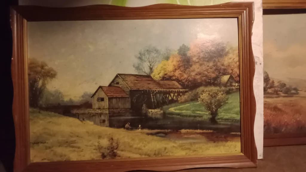 Autumn Watermill Reflection