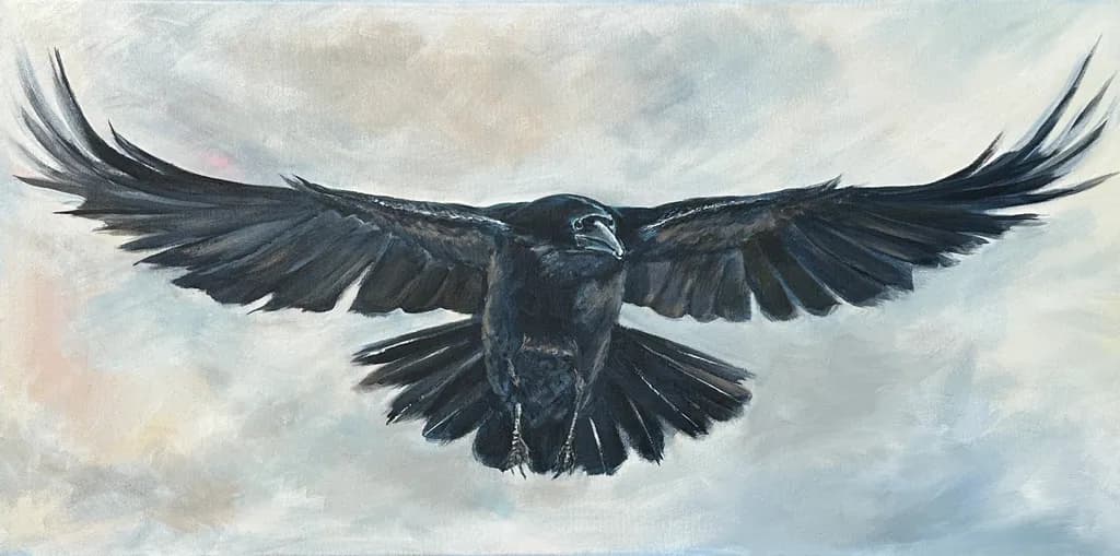 Midflight Raven