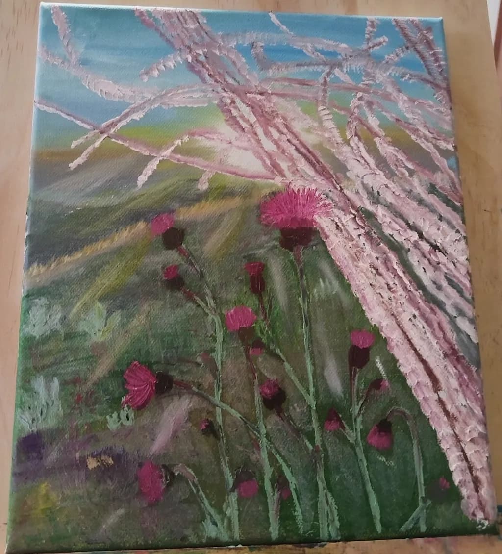 Blossoming Thistle Branches