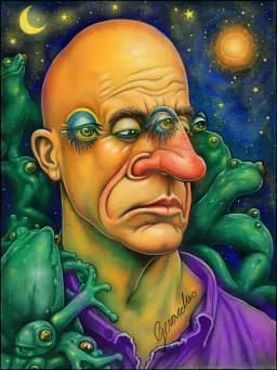Selfportrait with Frogs