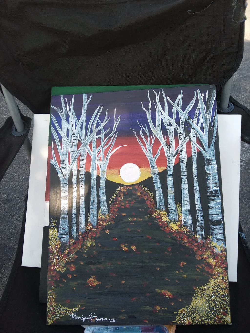 Birch Path Sunset