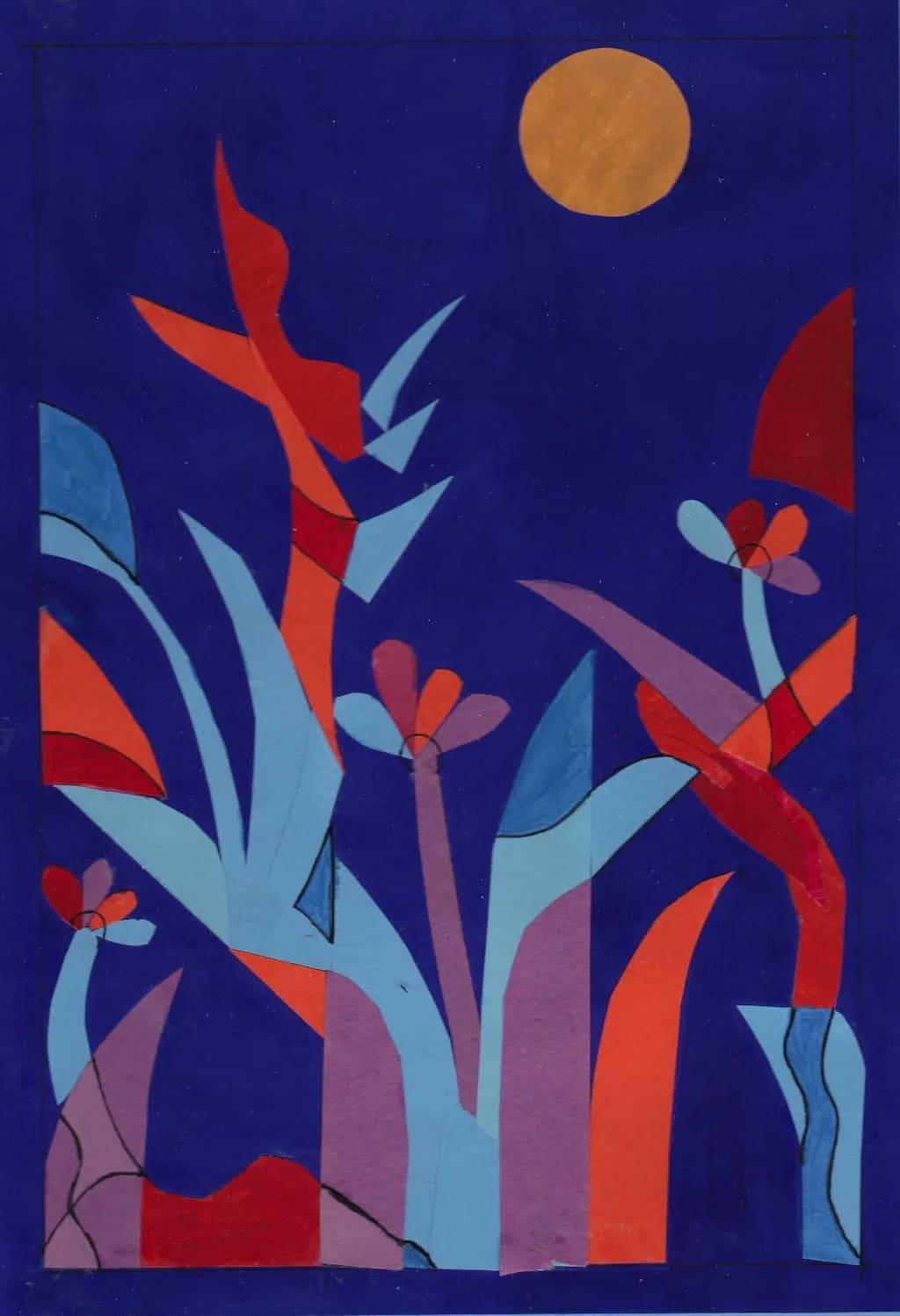 Abstract Floral Moonlight