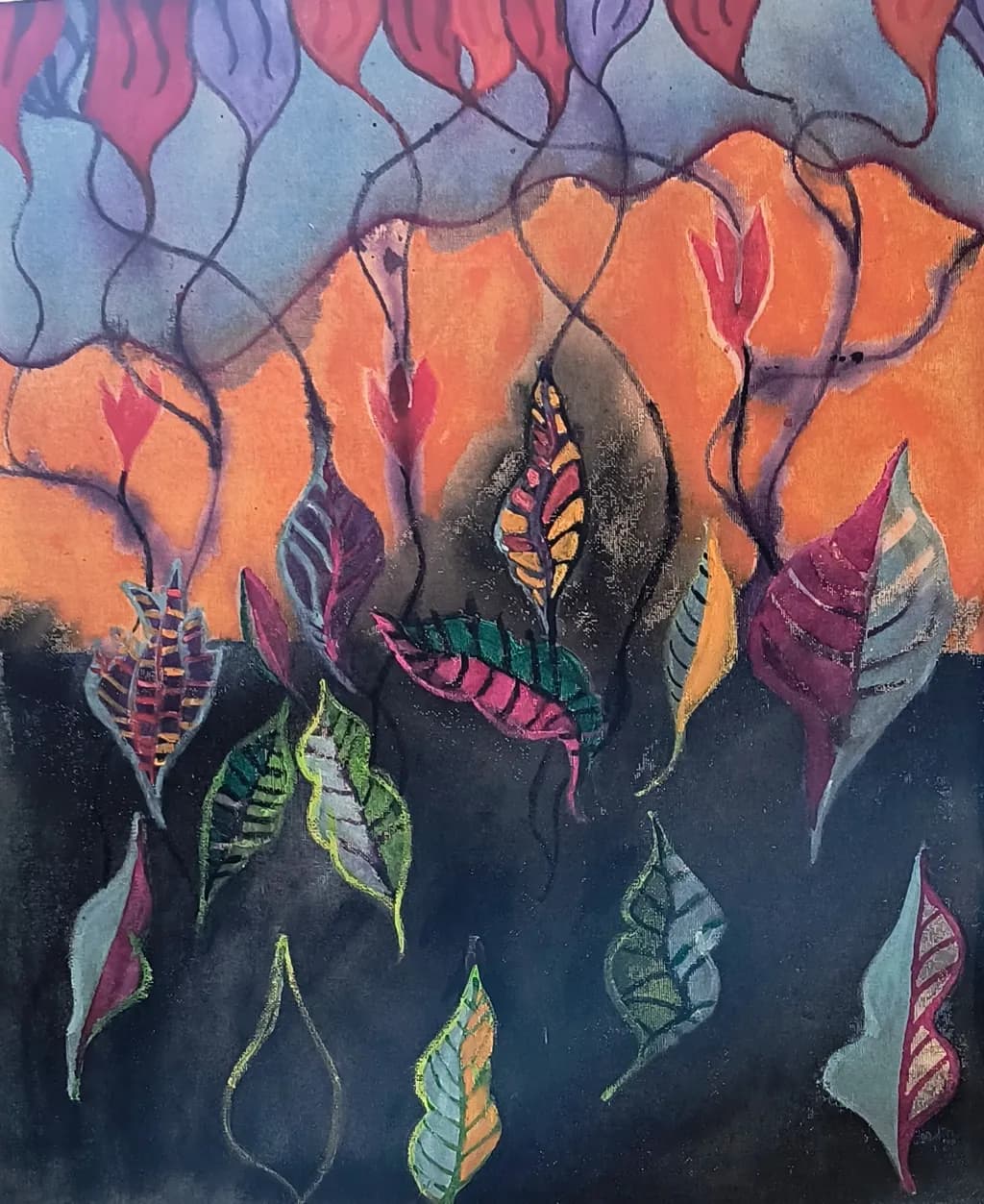 Abstract Falling Leaves