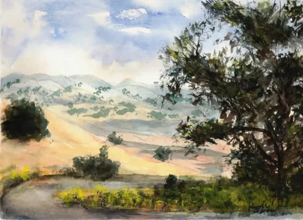 Winding Path Through Hills