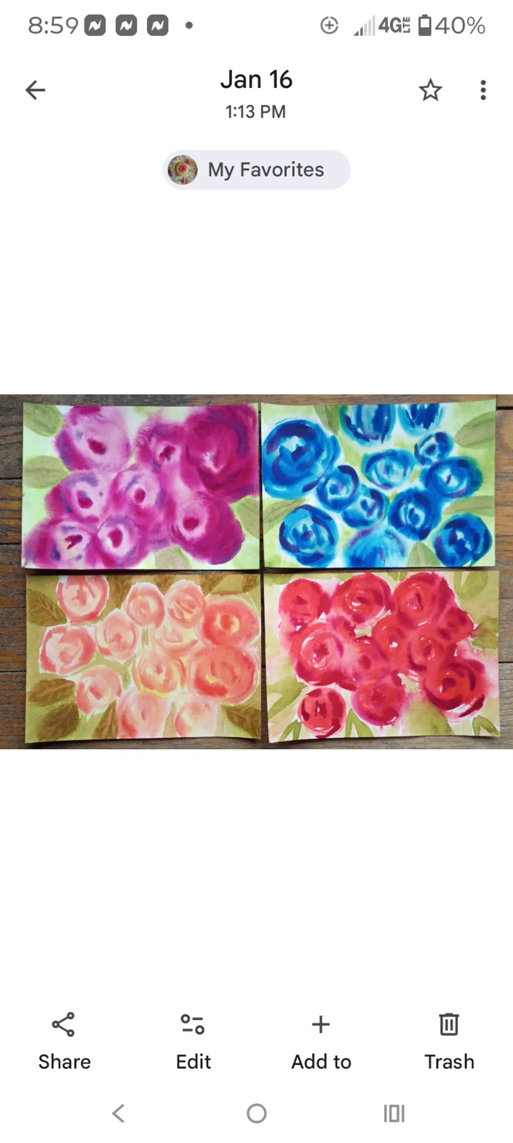 A Study of Roses (Four Watercolor Paintings)ngs