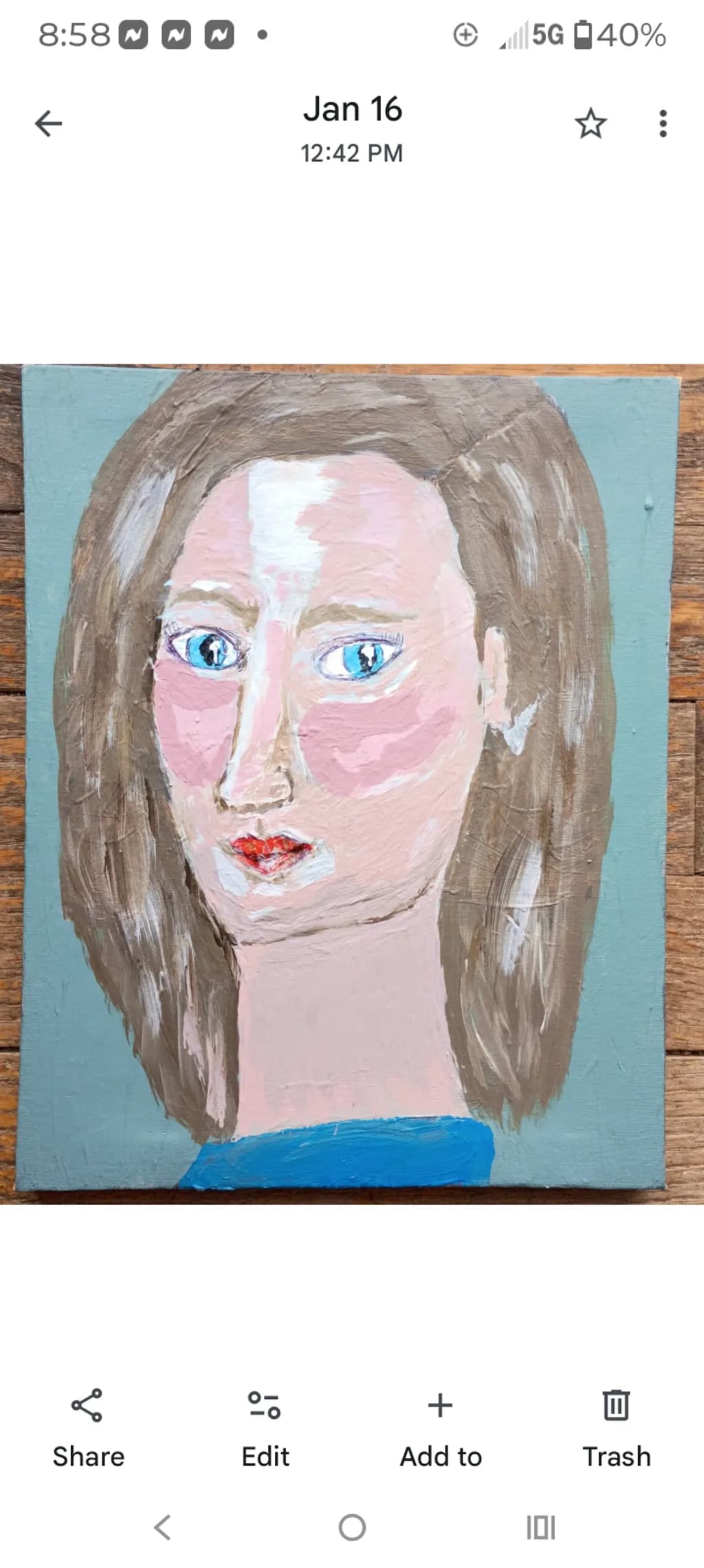 Exaggerated Self Portrait (Acrylic Painting)