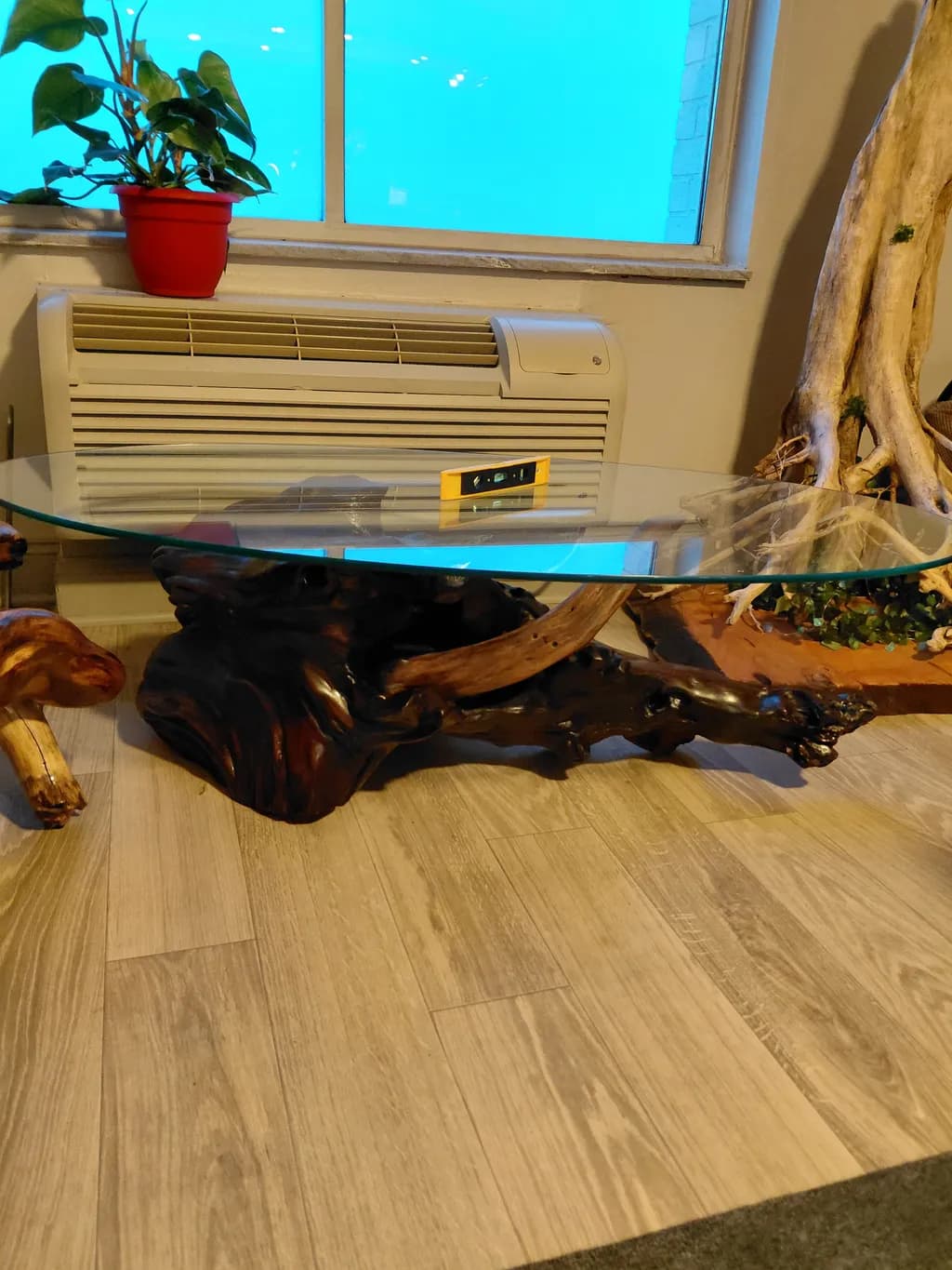 Driftwood Glass Table