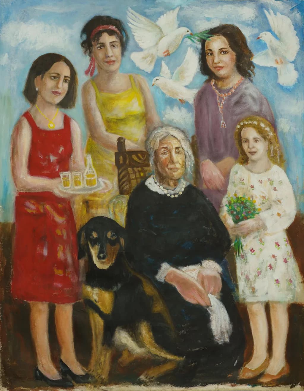 Family Beneath Doves