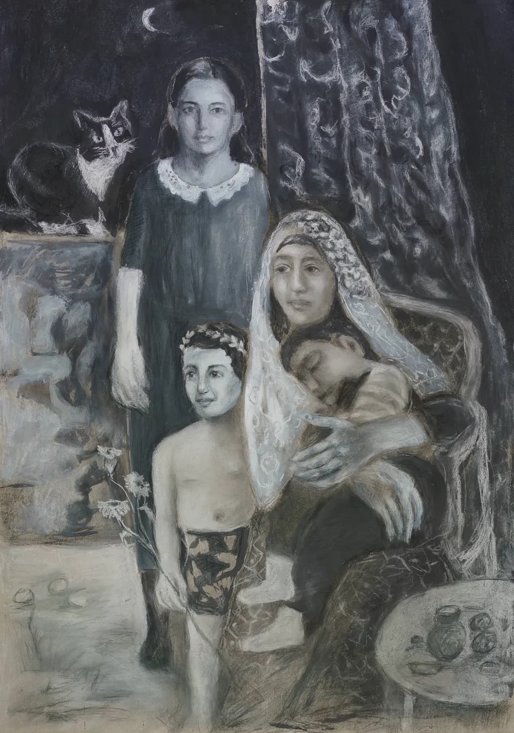 Family Beneath the Moon