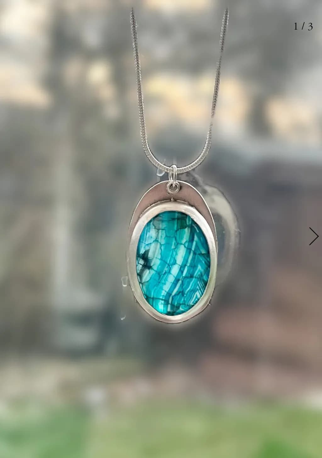 Azurite Oval Pendant