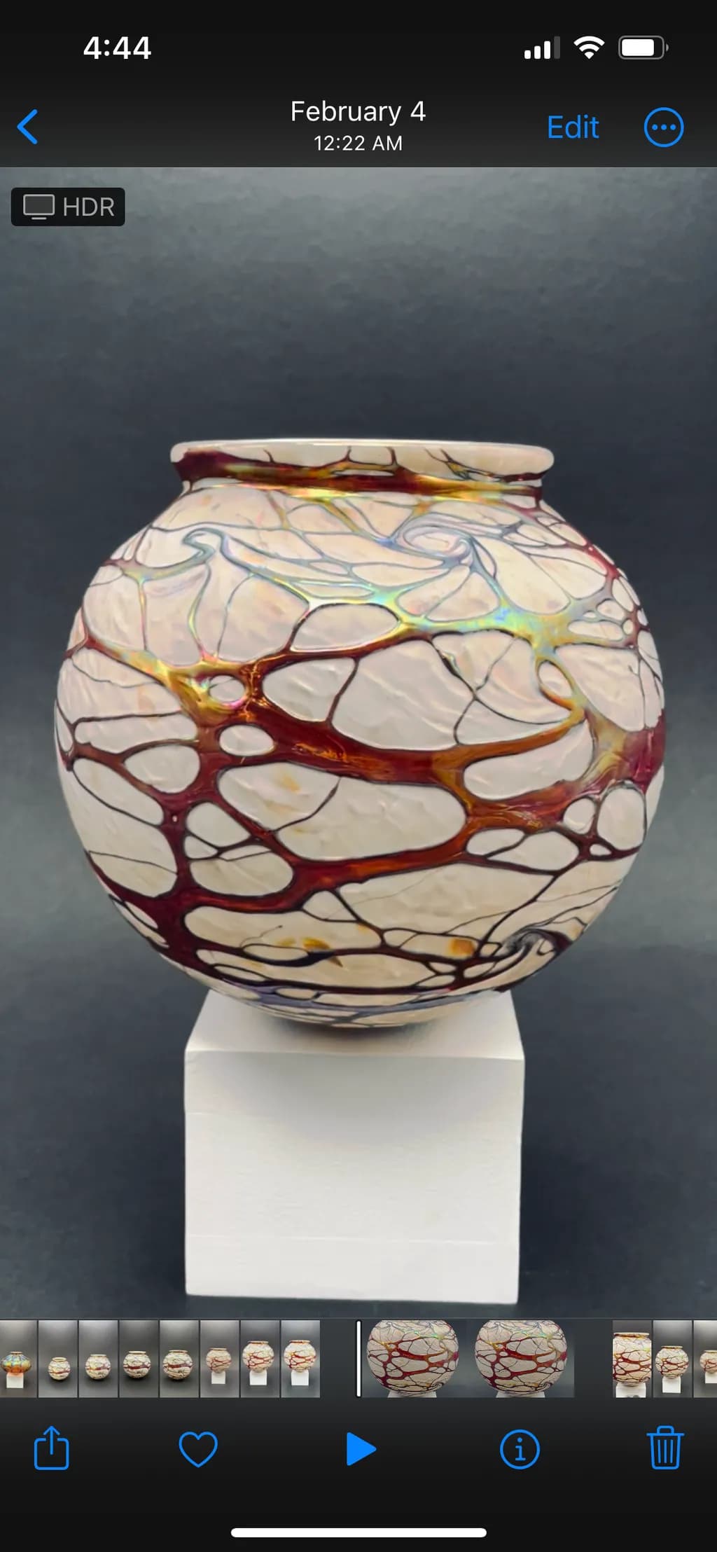 Crimson Veins Vase