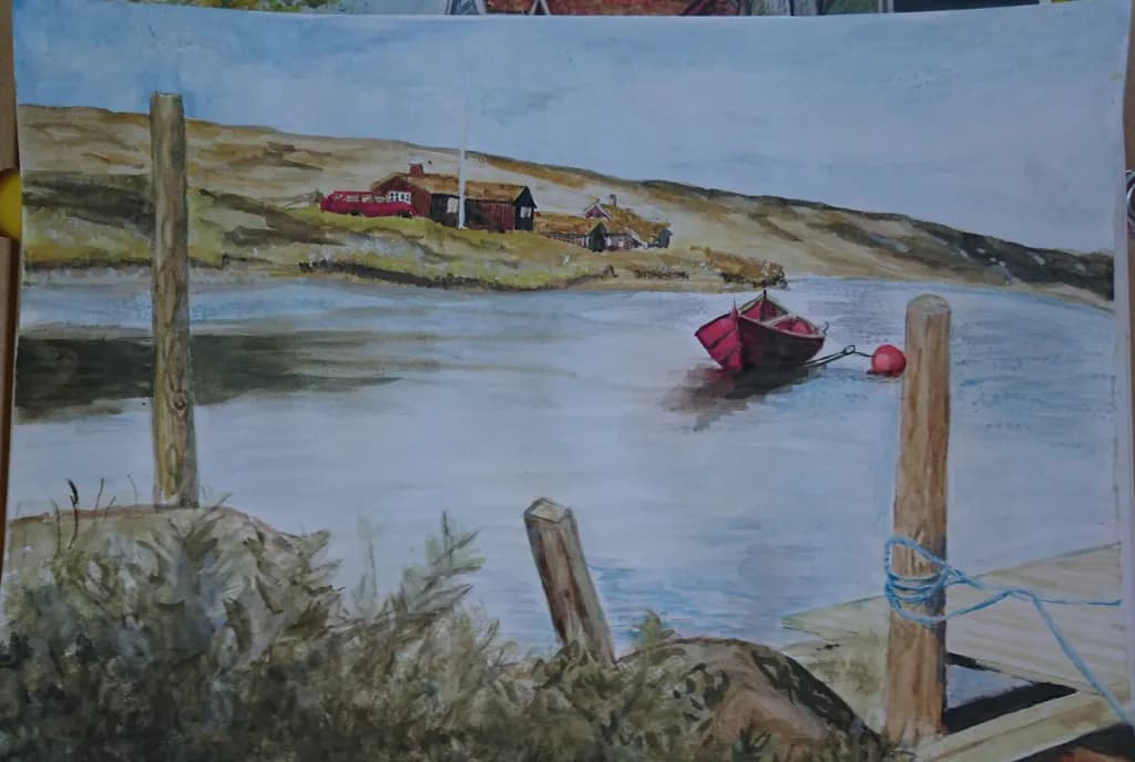 Tethered Red Boat