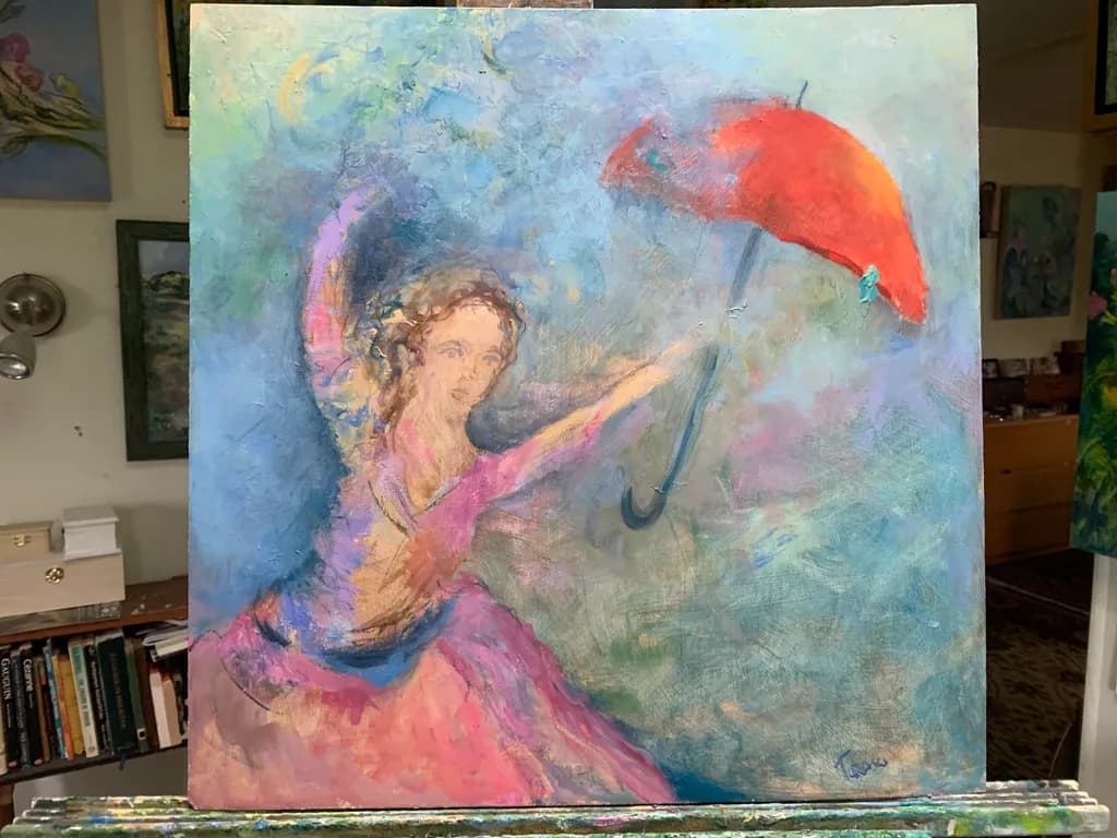 Dancer with Red Umbrella