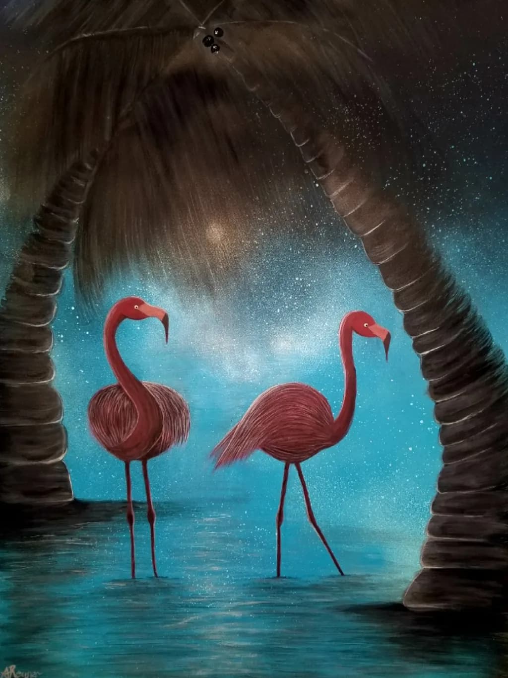 Midnight Flamingos