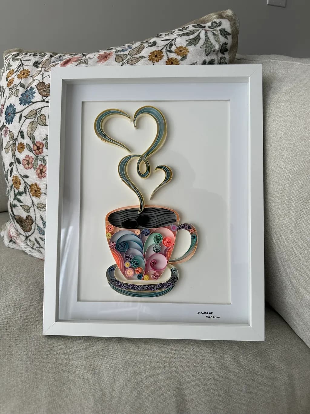 Quilled Coffee Hearts