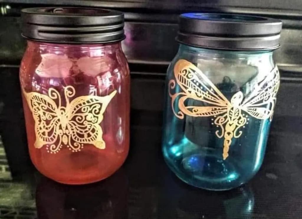 Butterfly and Dragonfly Glow Jars