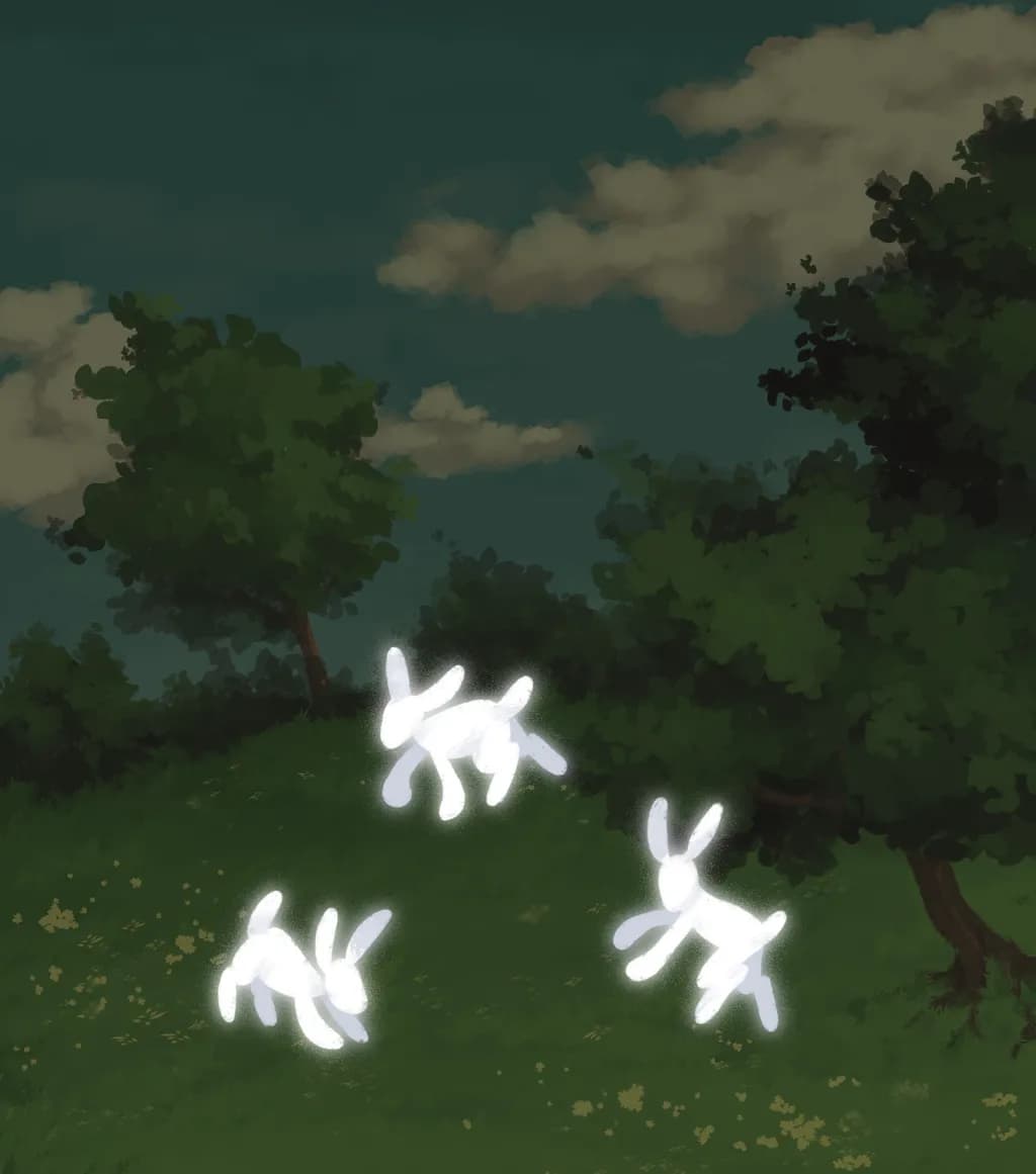 Moonlit Rabbit Mischief