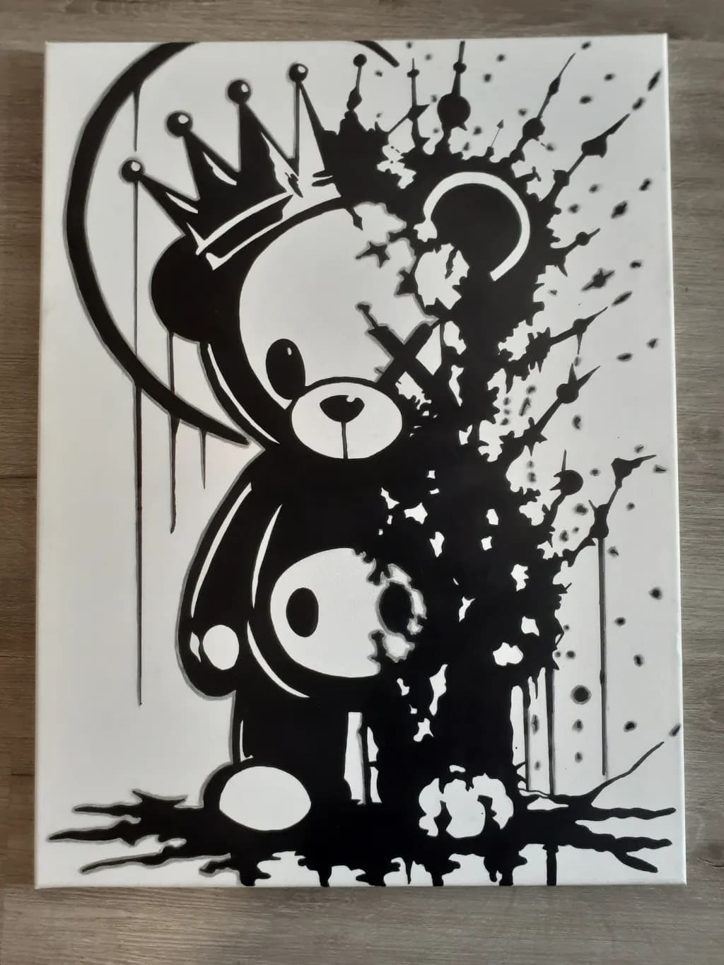 Crowned Bear Ink Splatter