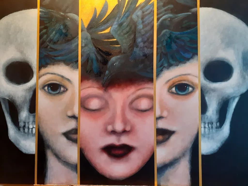 Faces and Skulls Composition