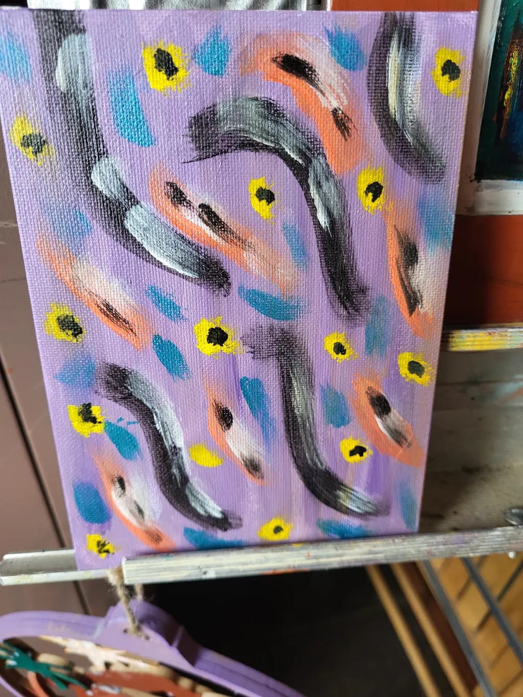 Colorful Swirls on Purple