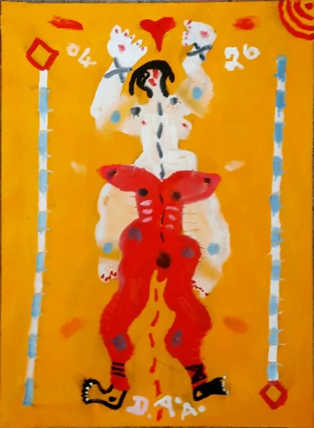 Abstract Figure on Orange Background