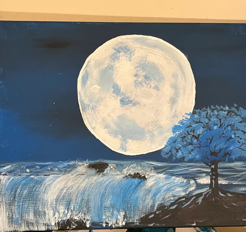 Moonlit Cascade