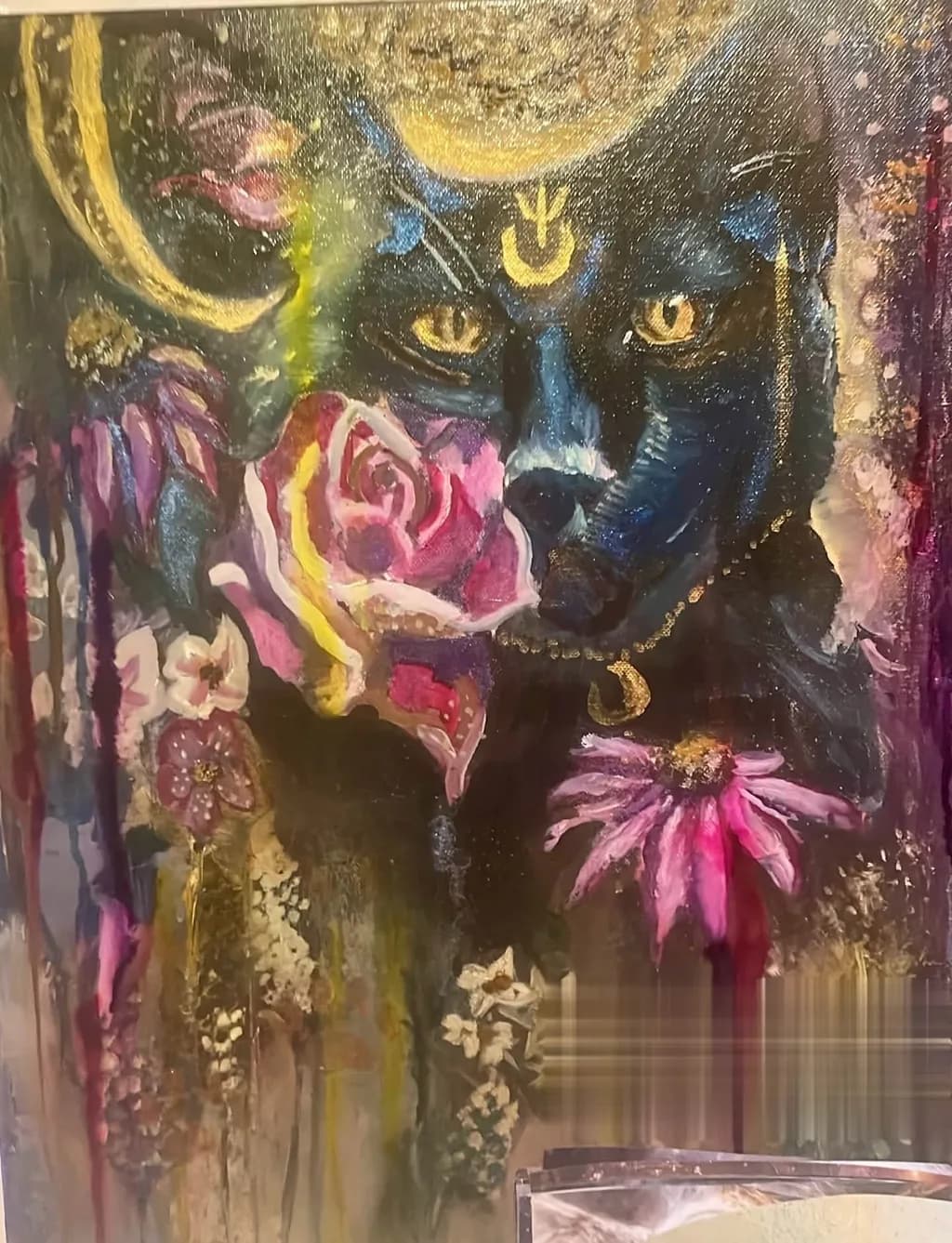 Moonlit Black Dog