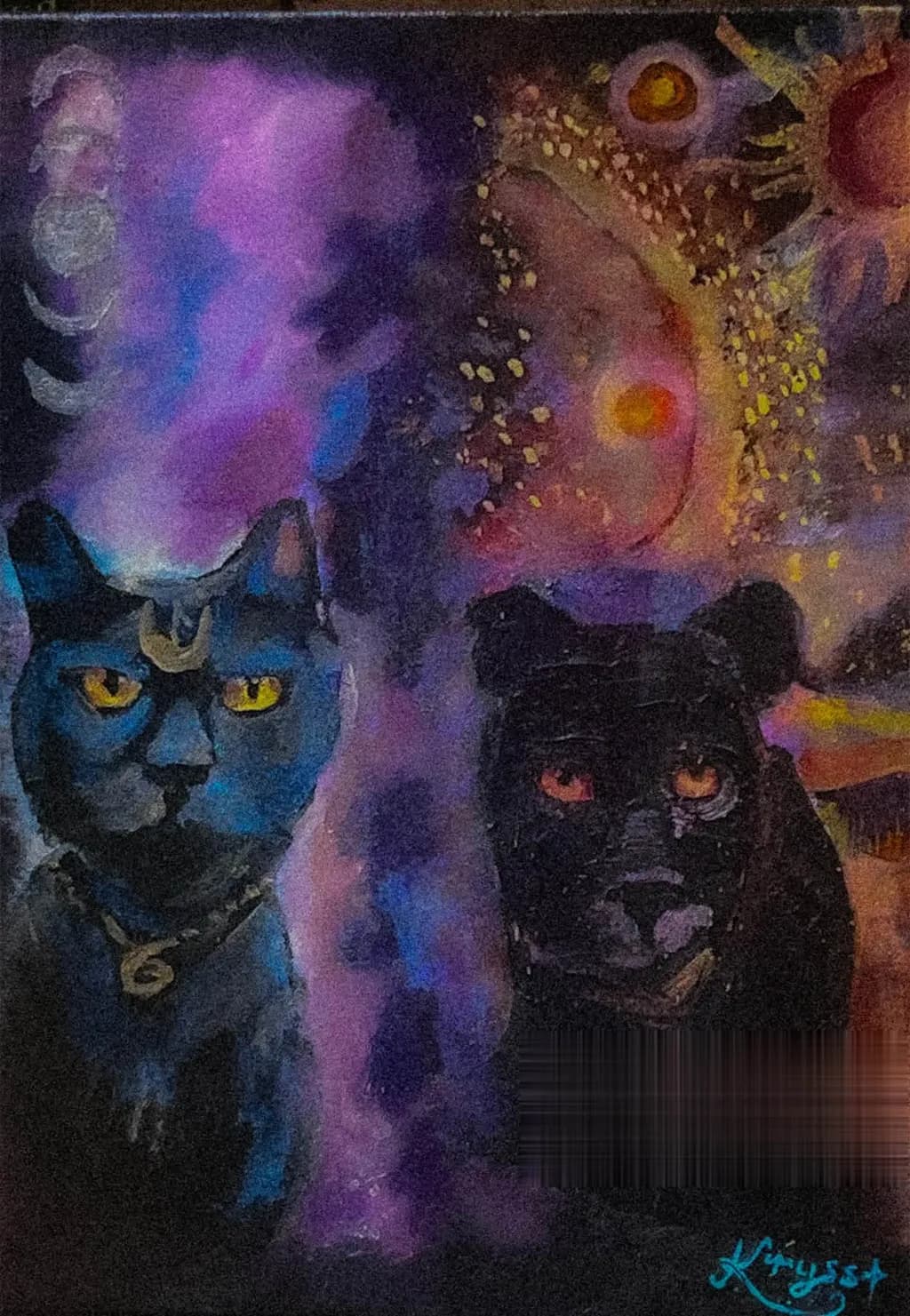 Moonlit Cat and Panther