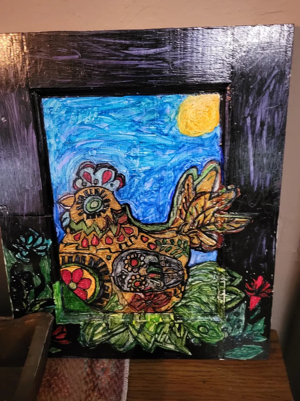 Sunlit Folk Hen