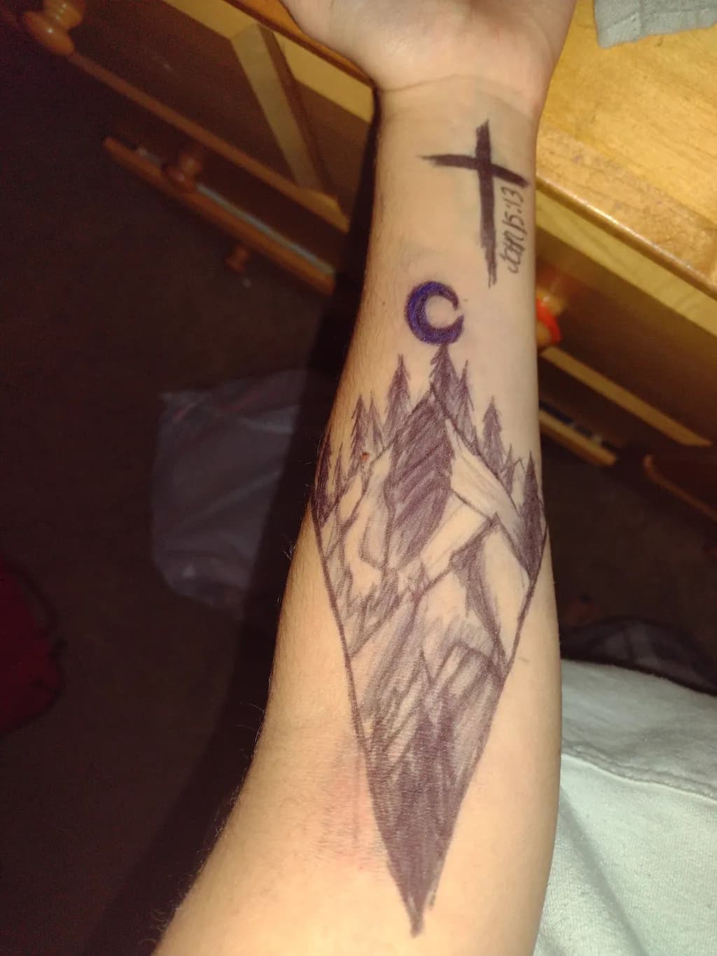 Mountain Cross Moon