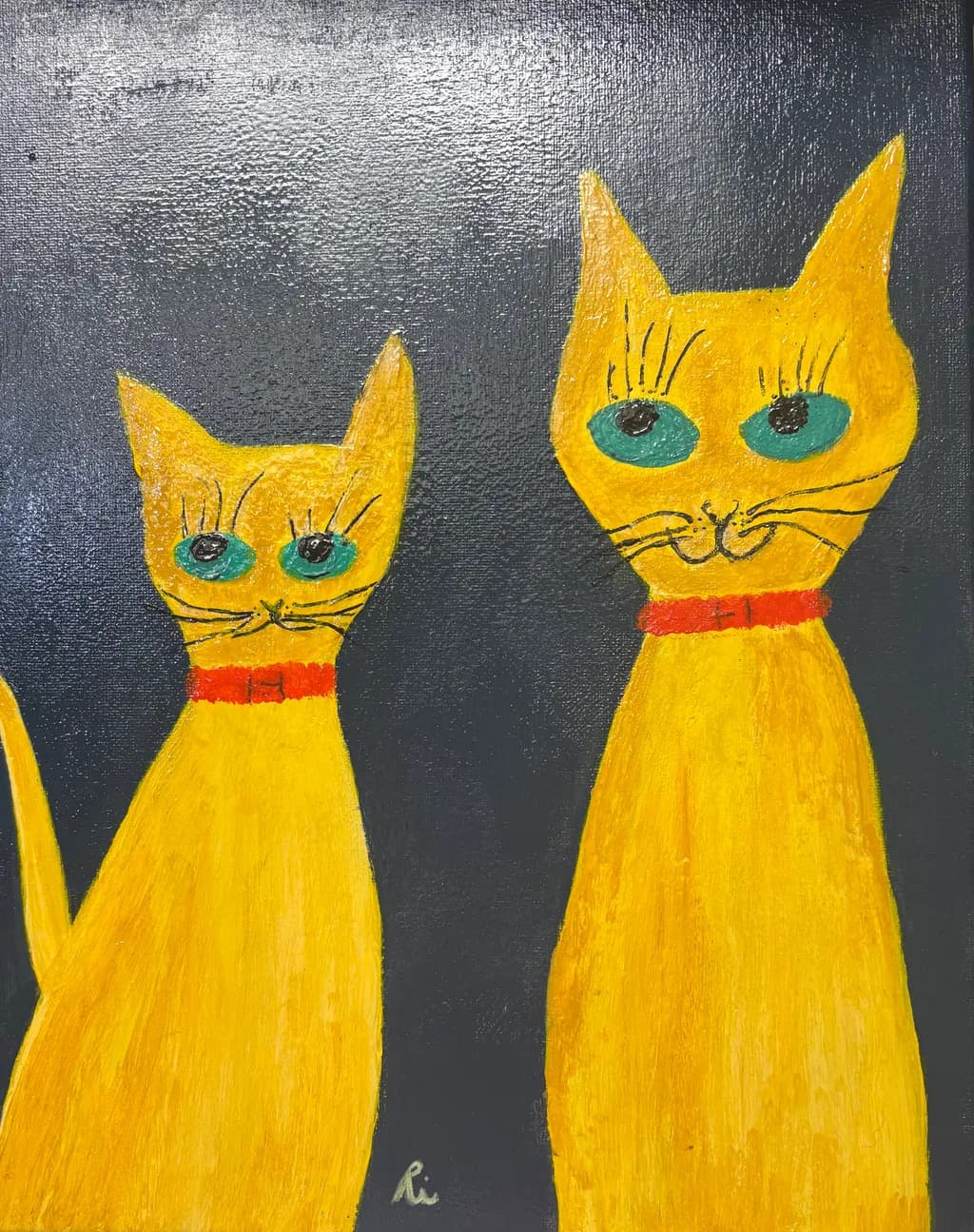 Yellow Cats Pair
