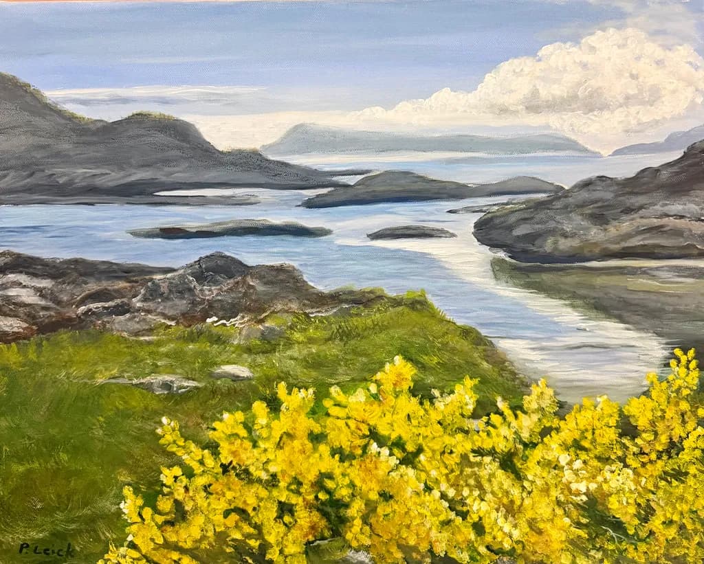 Coastal Rocks and Blossoms