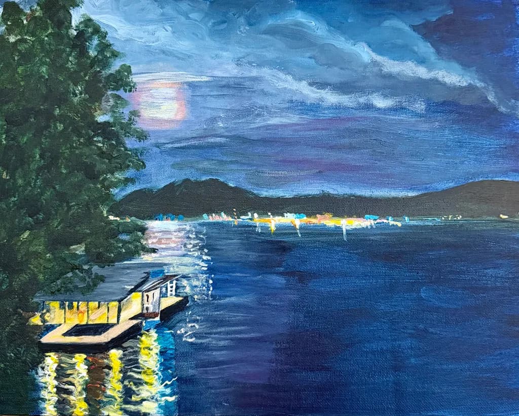 Moonlit Mountain Lake