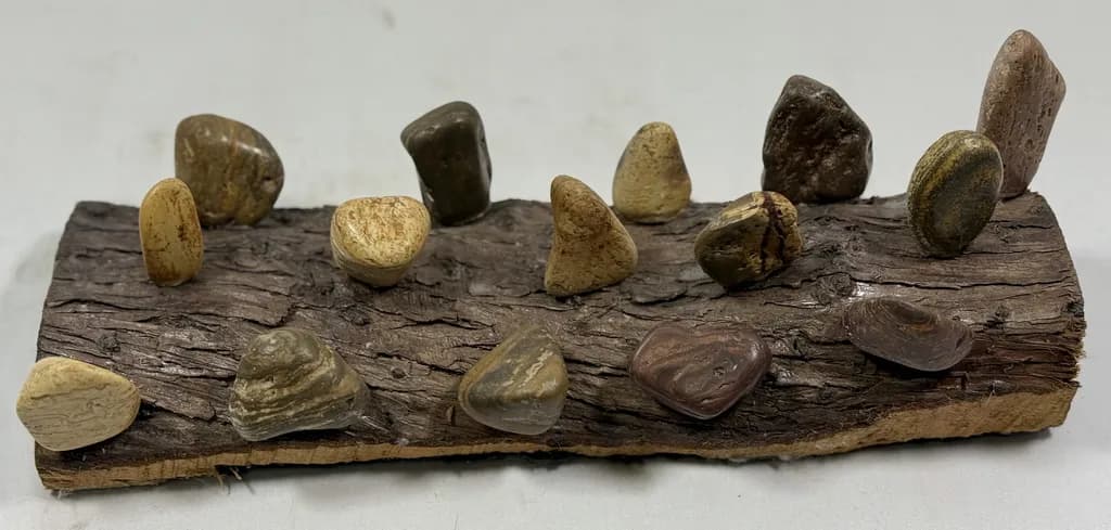 A Symphony of Stones: Nature's Artistry on Wood