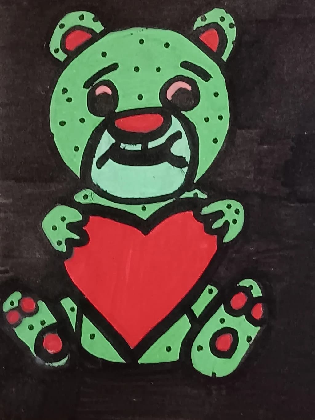 Green Teddy Heart