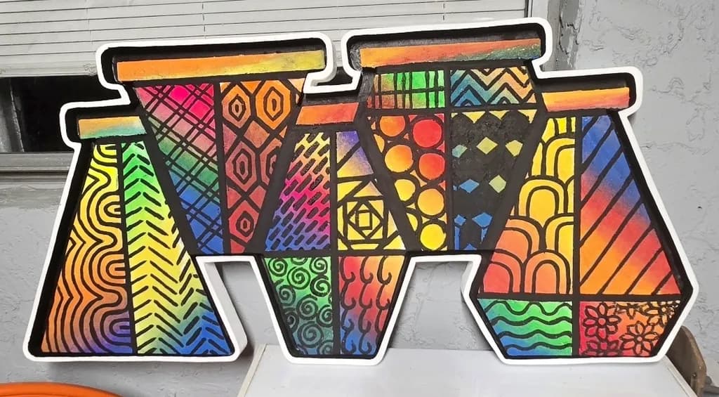Geometric Pottery Mosaic
