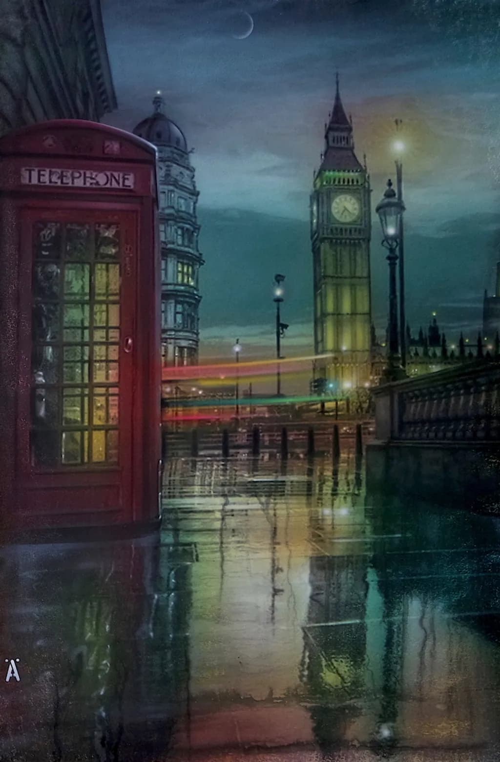 London Night Reflection