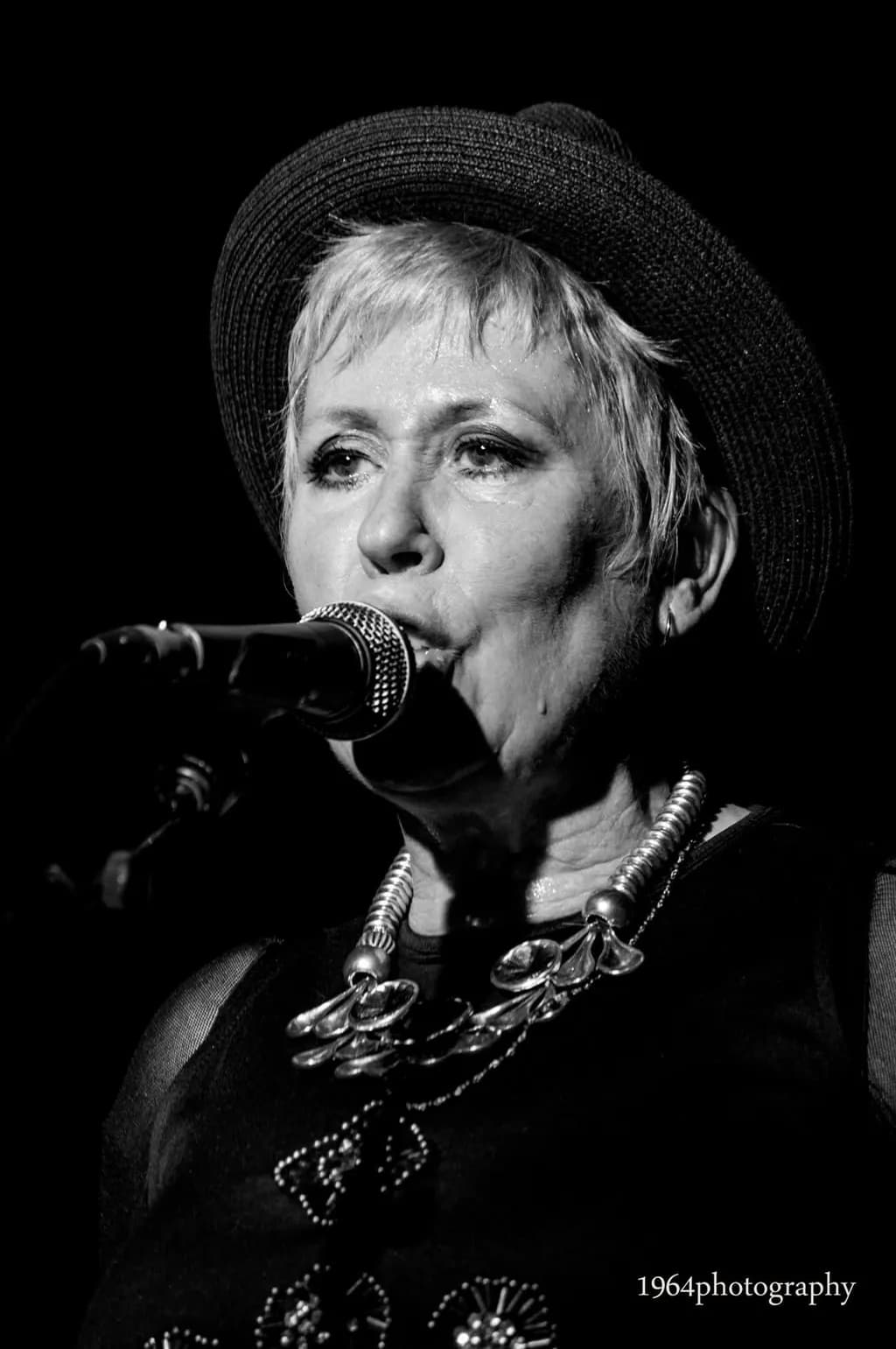 Monochrome Microphone Portrait