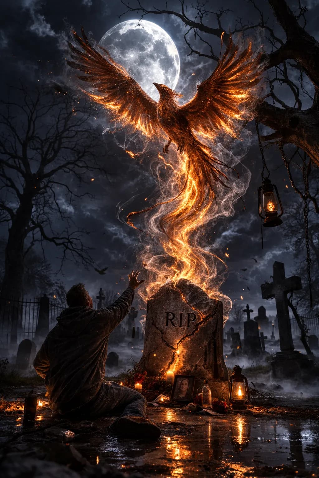 Phoenix Rebirth in Graveyard