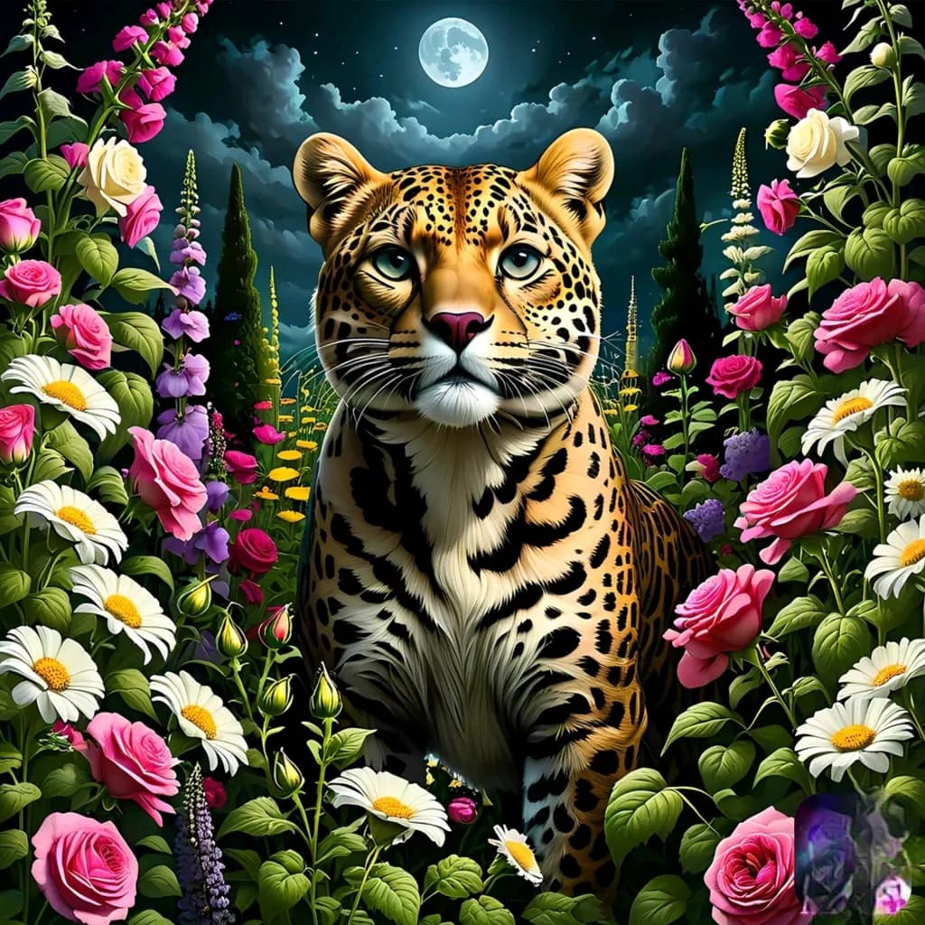 Moonlit Leopard Garden