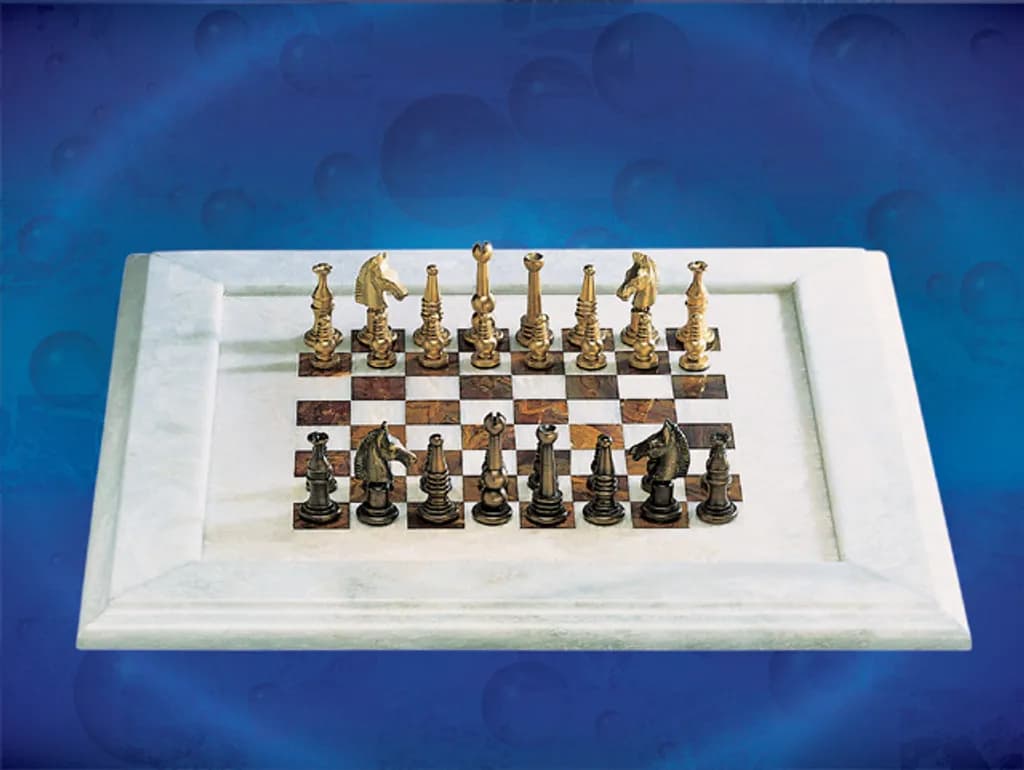 Brown and White Chess Set