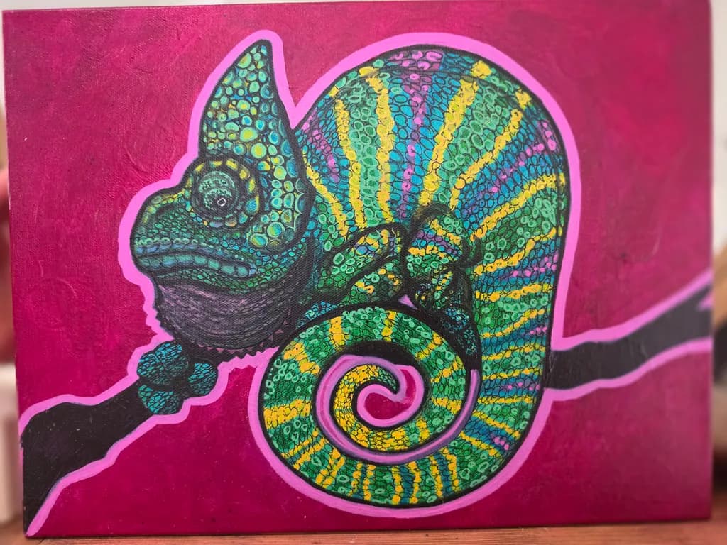Neon Chameleon Spiral