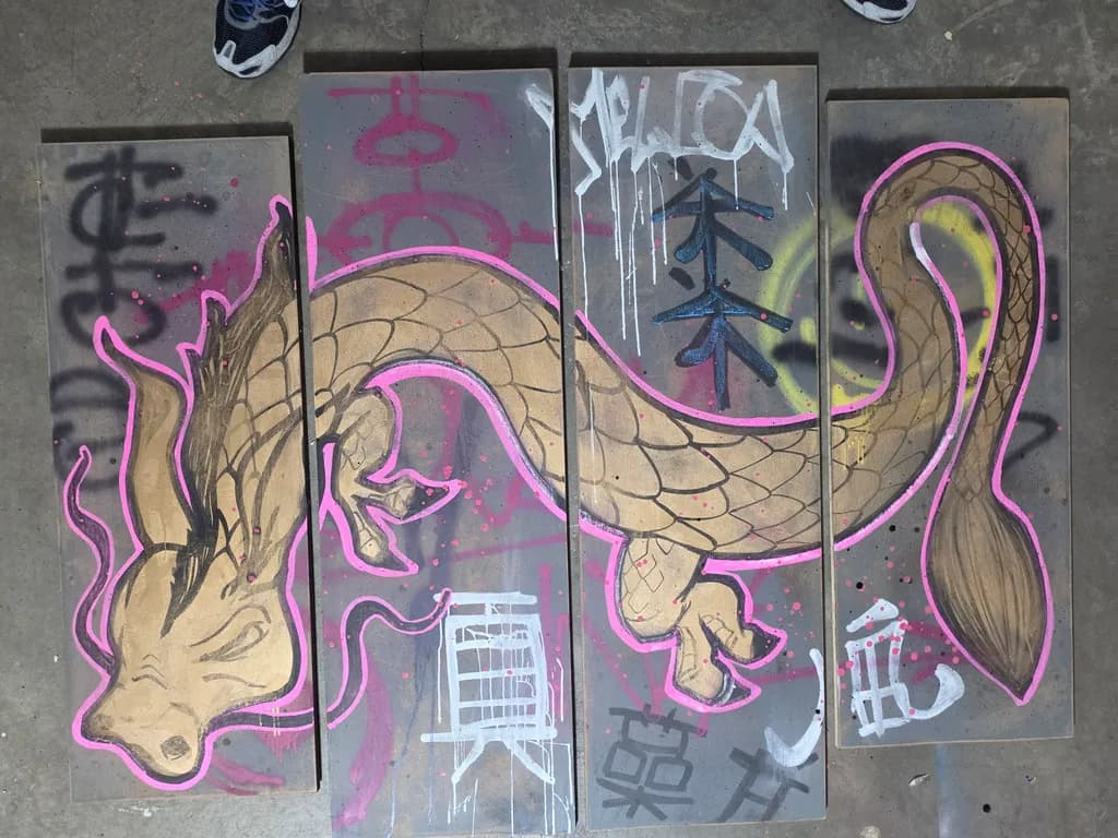 Neon Dragon Scroll
