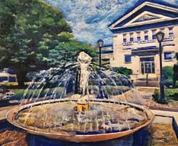 Sunlit Park Fountain