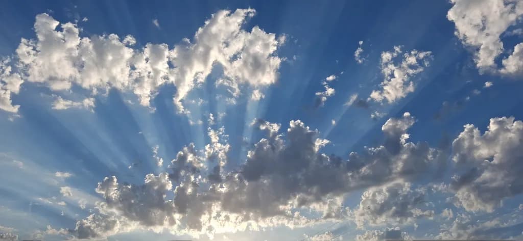 Sun Rays Through Clouds