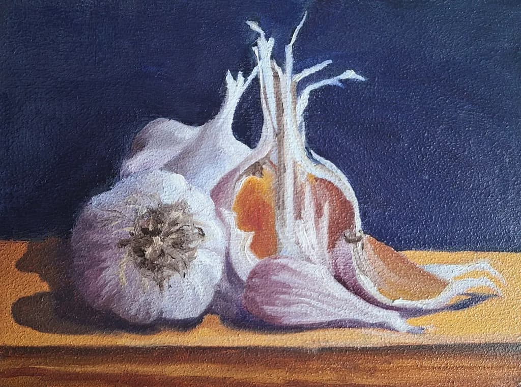Russian Red Garlic Oil Painting