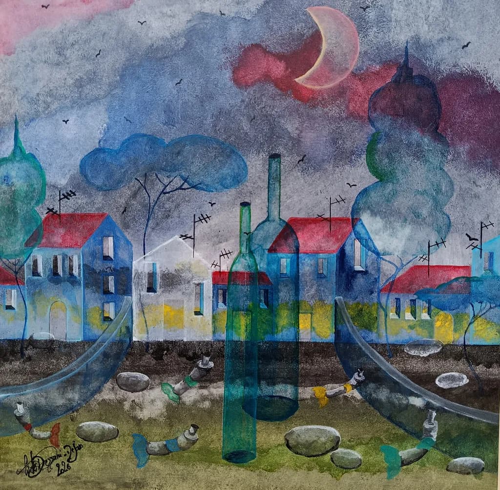 Moonlit Bottled Village