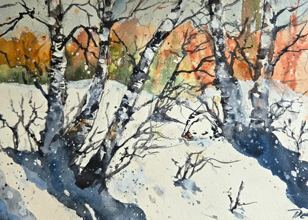 Birch Winterfall